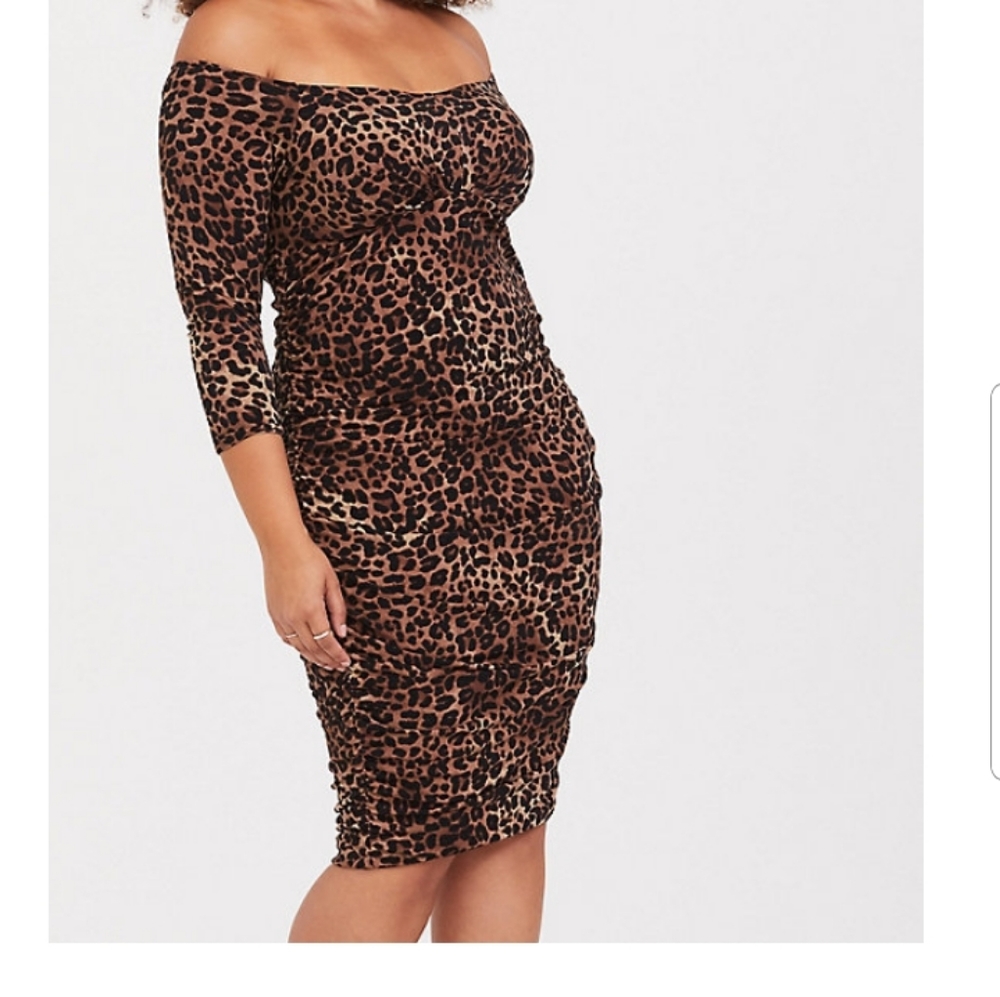 LEOPARD STUDIO KNIT BODYCON DRESS